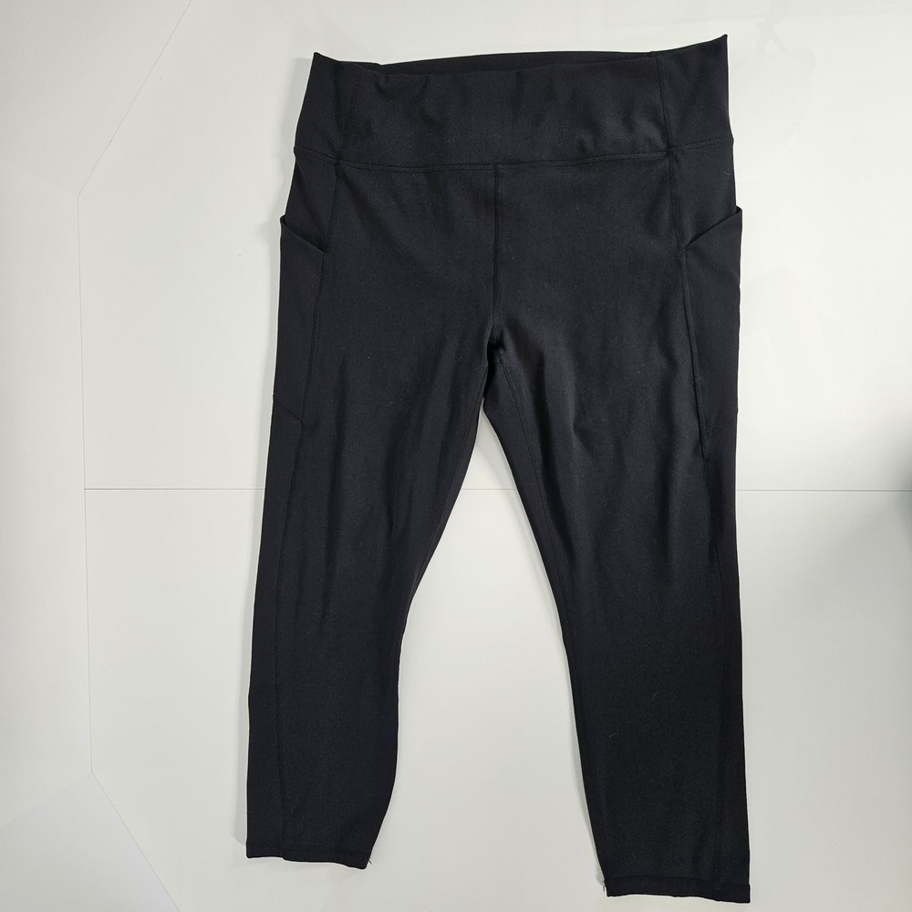 Fabletics PureLuxe Black High Waisted Cropped Leggings Pockets XXL CS2041759